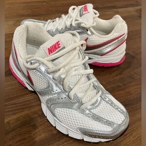 Nike Air "Skyrider 2" white, silver and pink running shoes.  Women's 6